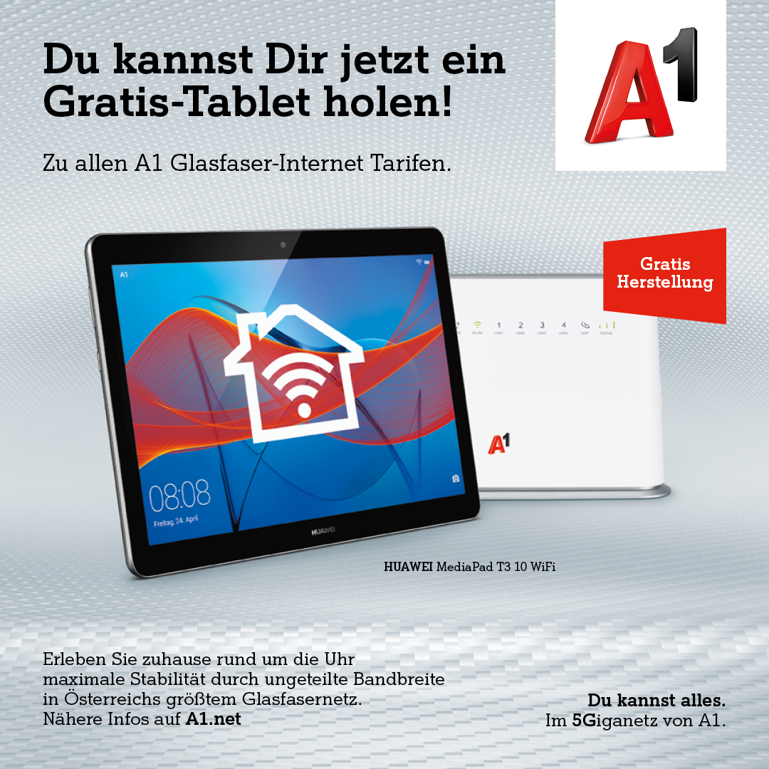 gratis tablet zu a1 glasfaser internet