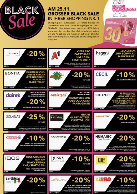 Traisenpark Black Sale Aktionen