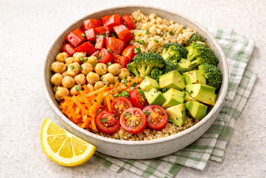 STARTE VITAL INS NEUE JAHR: Gesunde Quinoa-Gemüse-Bowl